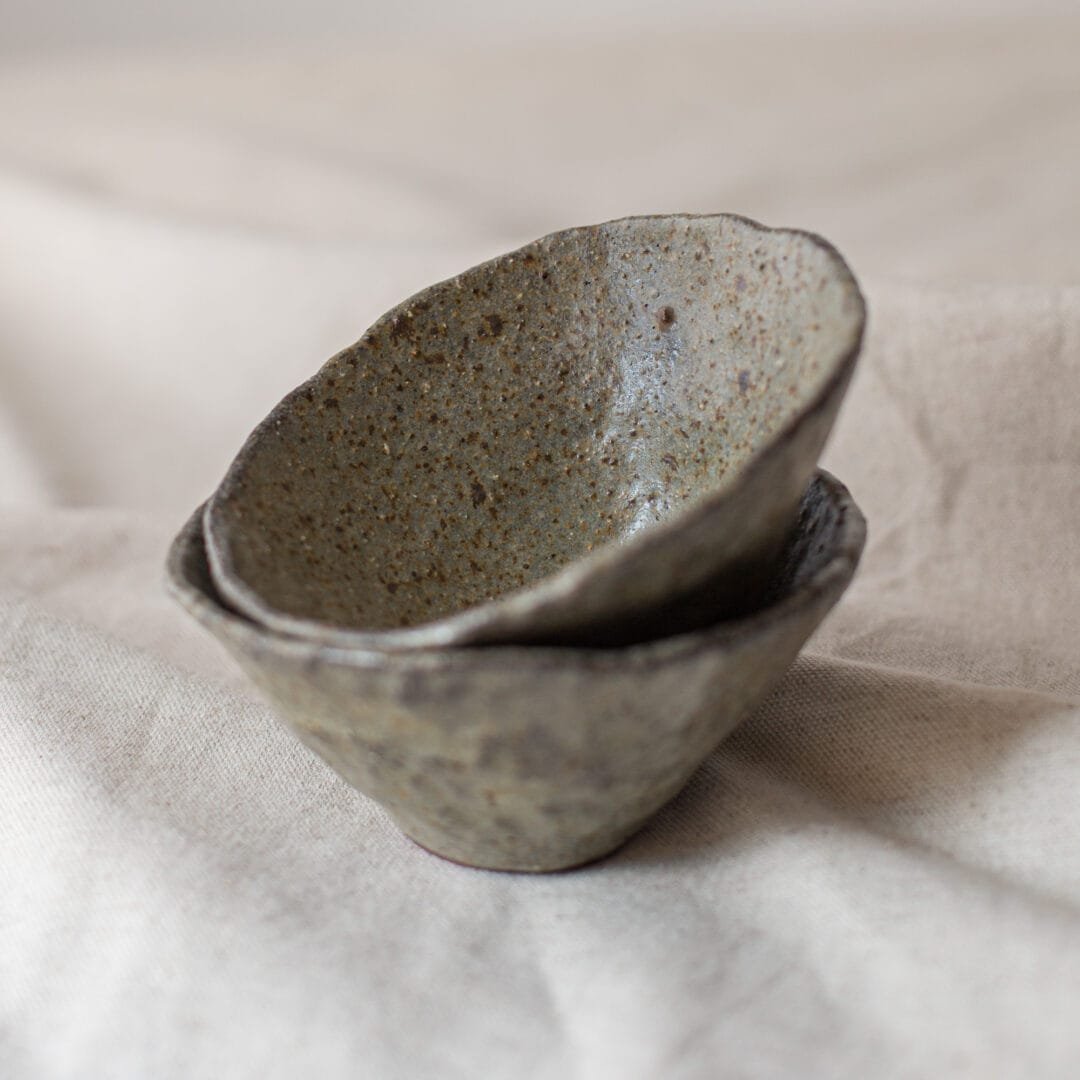 Petit bol cendre marron-vert
